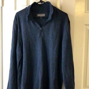 Eddie Bauer heather blue 1/4 zip